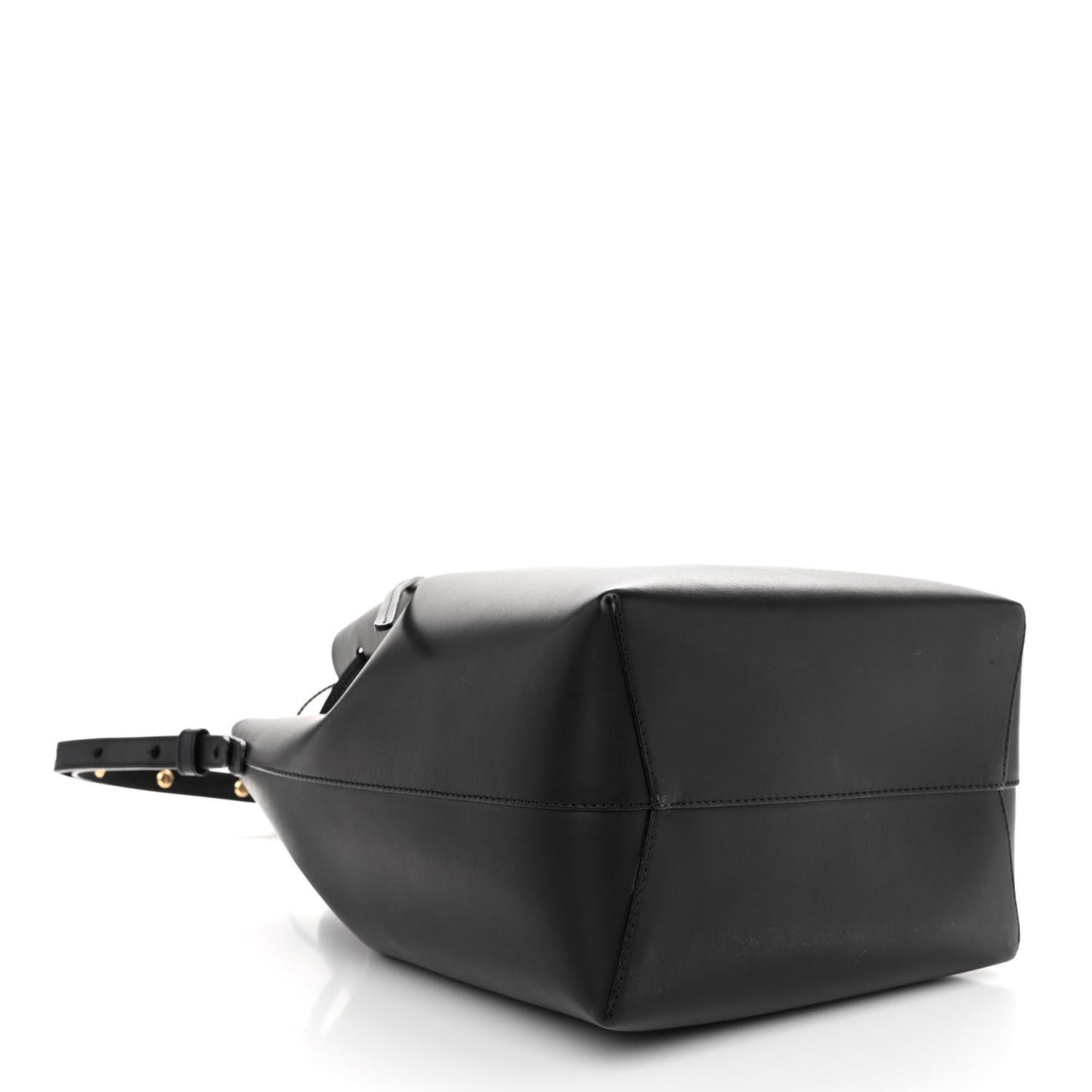 Vegetable Tanned Calfskin Bucket Bag Black Ballerina