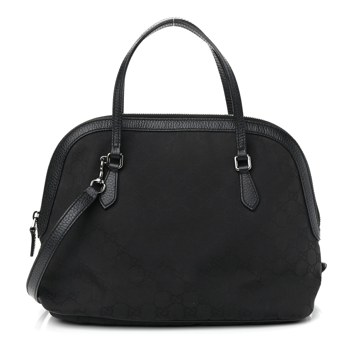 Nylon Monogram Medium Dome Bag Black