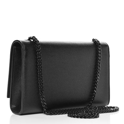 Saint Laurent Grain De Poudre Small Monogram Kate Satchel Black 3 of 7