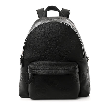 Gucci Calfskin Jumbo GG Embossed Medium Backpack Black 1 of 10