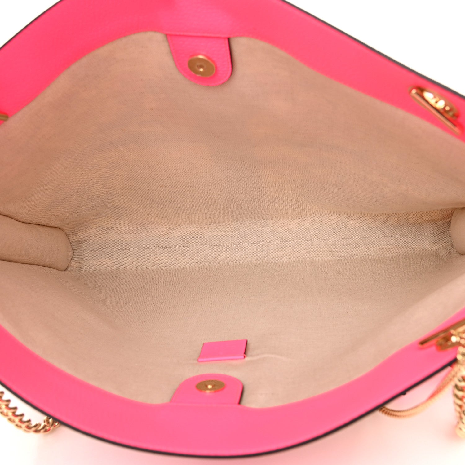 Gucci Canvas Flora Large Rajah Chain Tote White Multicolor Fuxia Fluo 5 of 10
