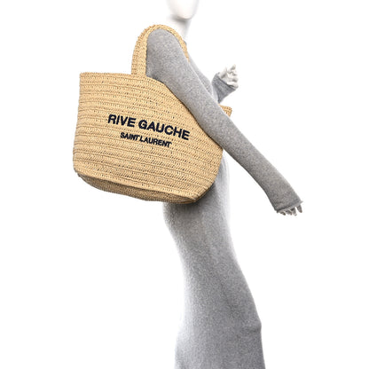Saint Laurent Raffia Rive Gauche Tote Natural 2 of 10