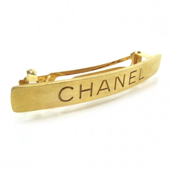 Chanel Gold Logo Hair Clip Barrette 1 of 4