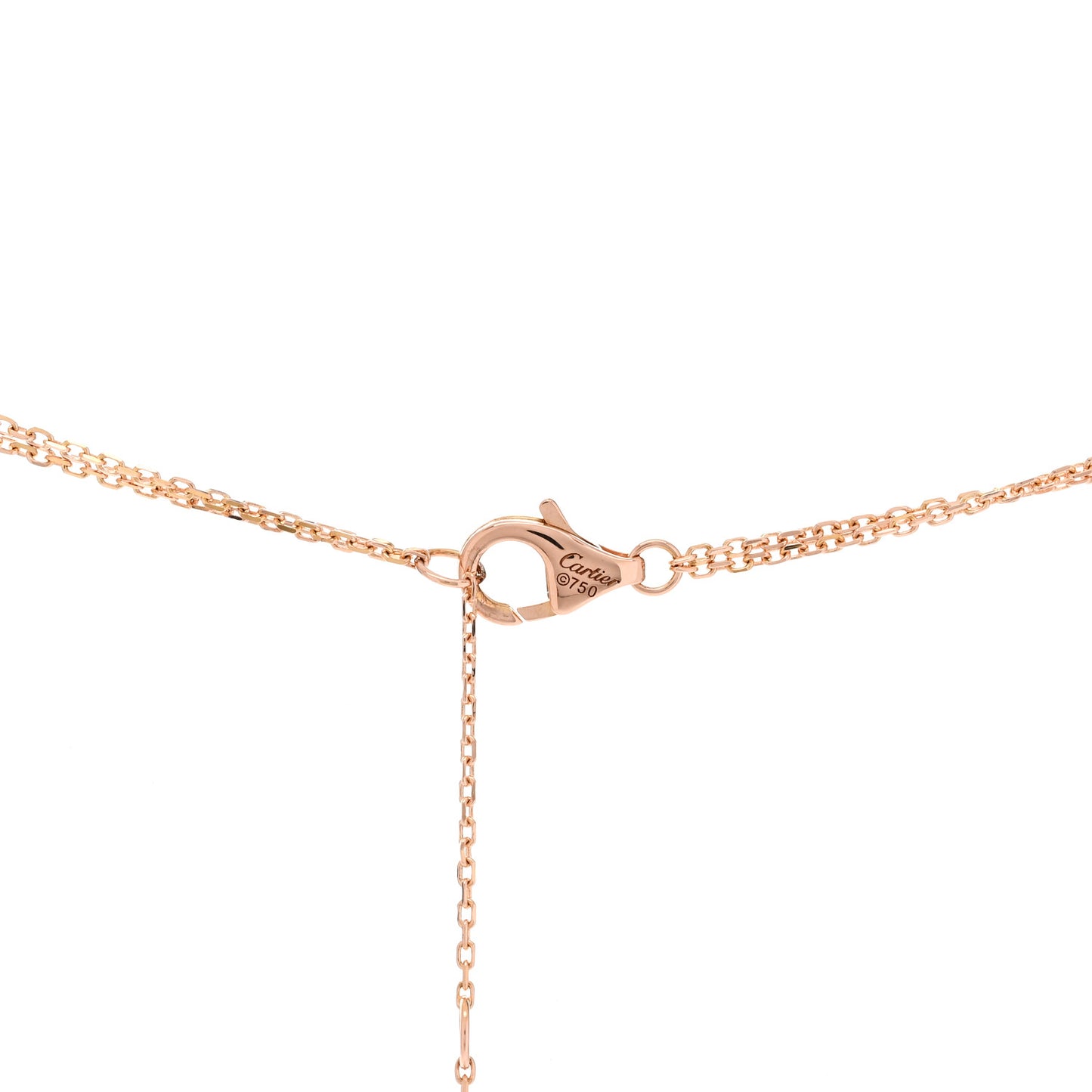 18K Pink Yellow White Gold Trinity Double Chain Pendant Necklace