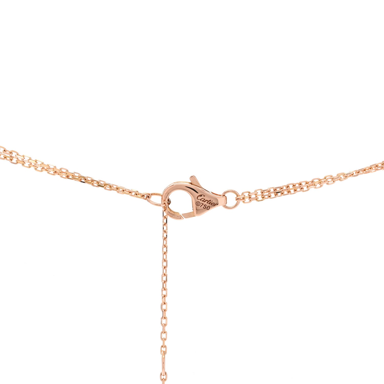 Cartier 18K Pink Yellow White Gold Trinity Double Chain Pendant Necklace 4 of 5