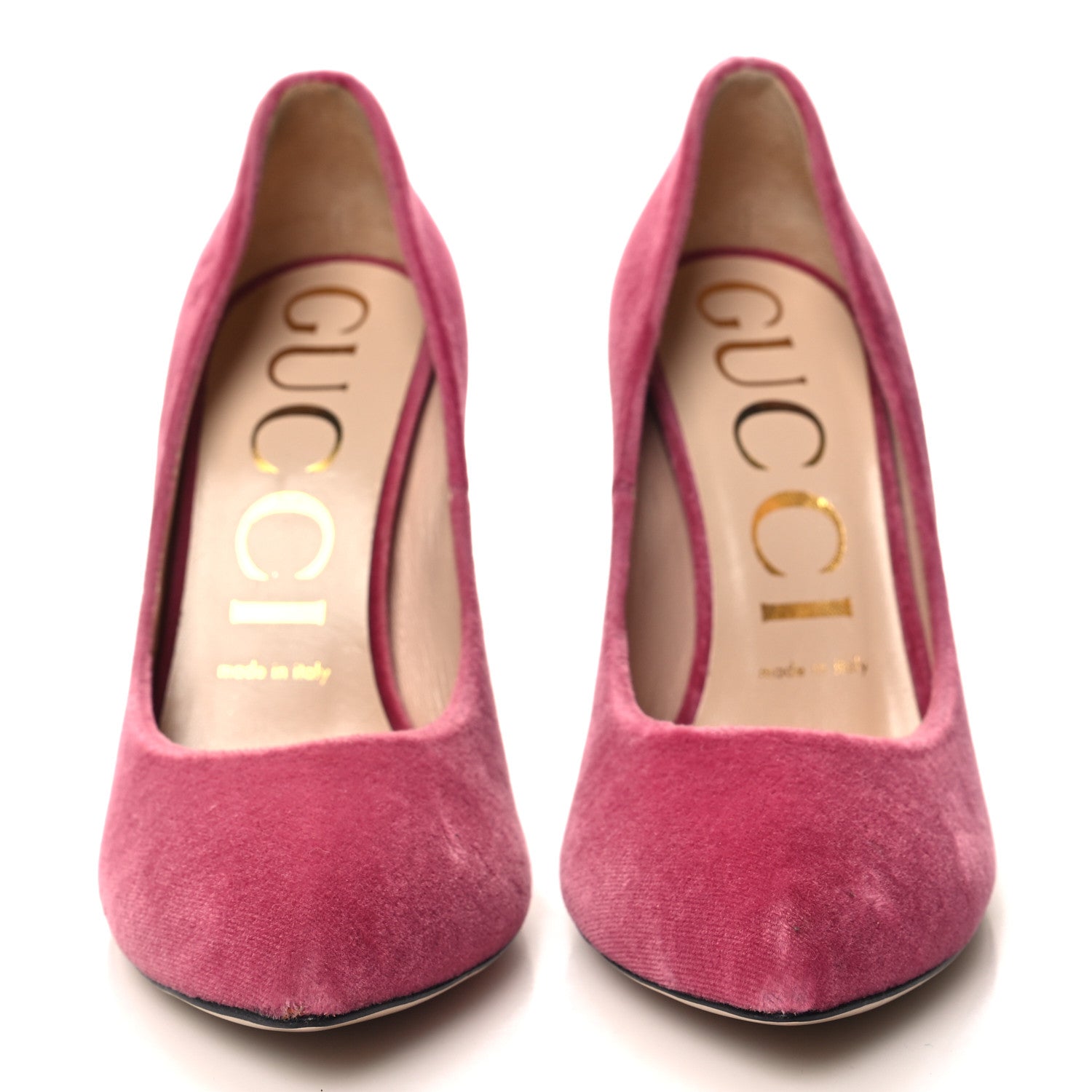 Gucci Velvet Removable Web Bow Pumps 37 Rasberry Rose 2 of 8