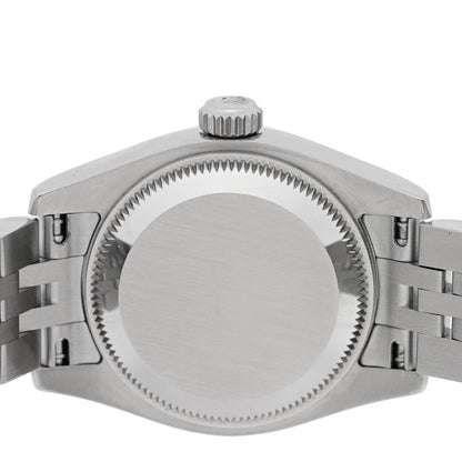 Rolex Stainless Steel 18K White Gold Diamond 26mm Oyster Perpetual Datejust Watch Black 179174 4 of 4