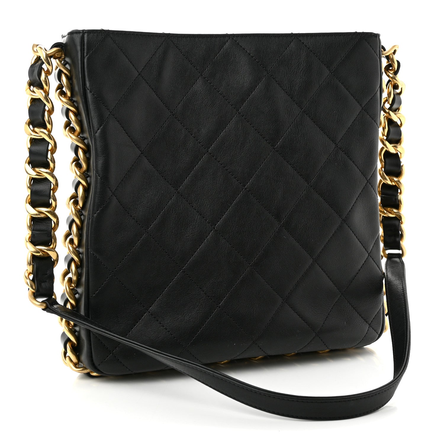 Chanel Calfskin Quilted Framing Chain Hobo Black 3 of 10