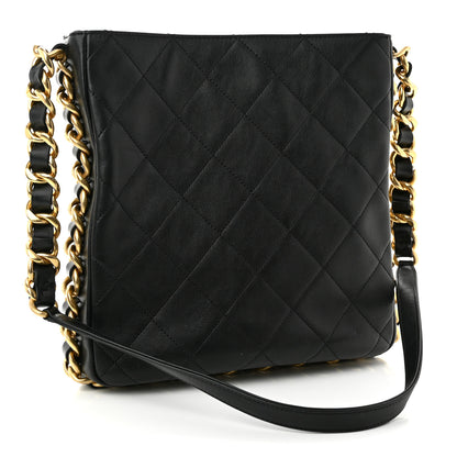 Chanel Calfskin Quilted Framing Chain Hobo Black 3 of 10