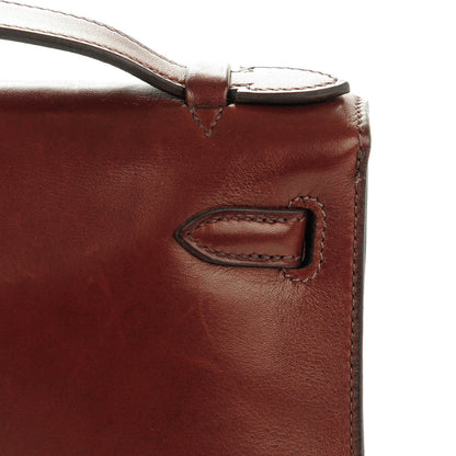 Hermes Evercalf Kelly Pochette Clutch Havane 3 of 16