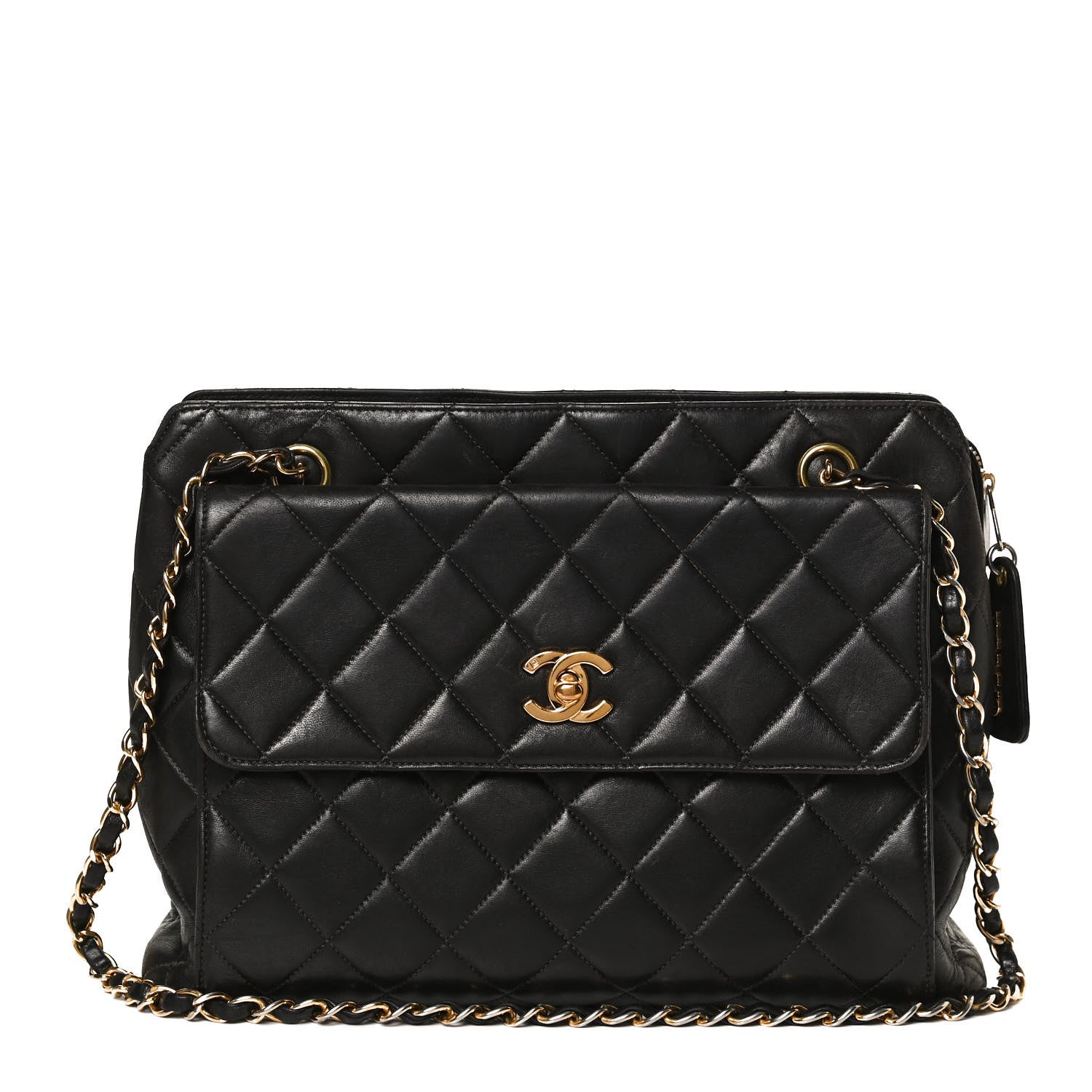Chanel Lambskin Quilted Flap Shoulder Bag Black 1 of 10