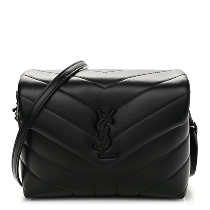 Saint Laurent Calfskin Y Quilted Monogram Toy Loulou Crossbody Bag Black 1 of 12