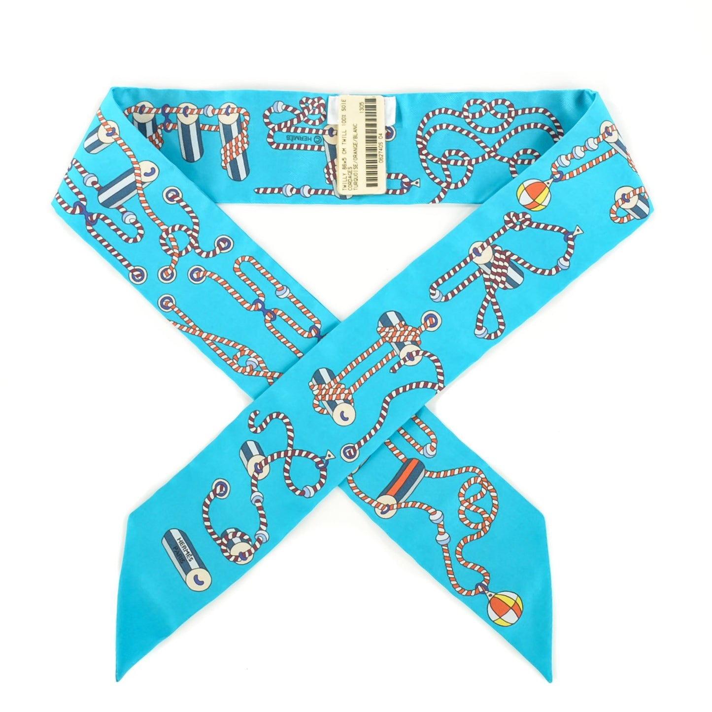 Silk Cordages Twilly Turquoise Orange Blanc