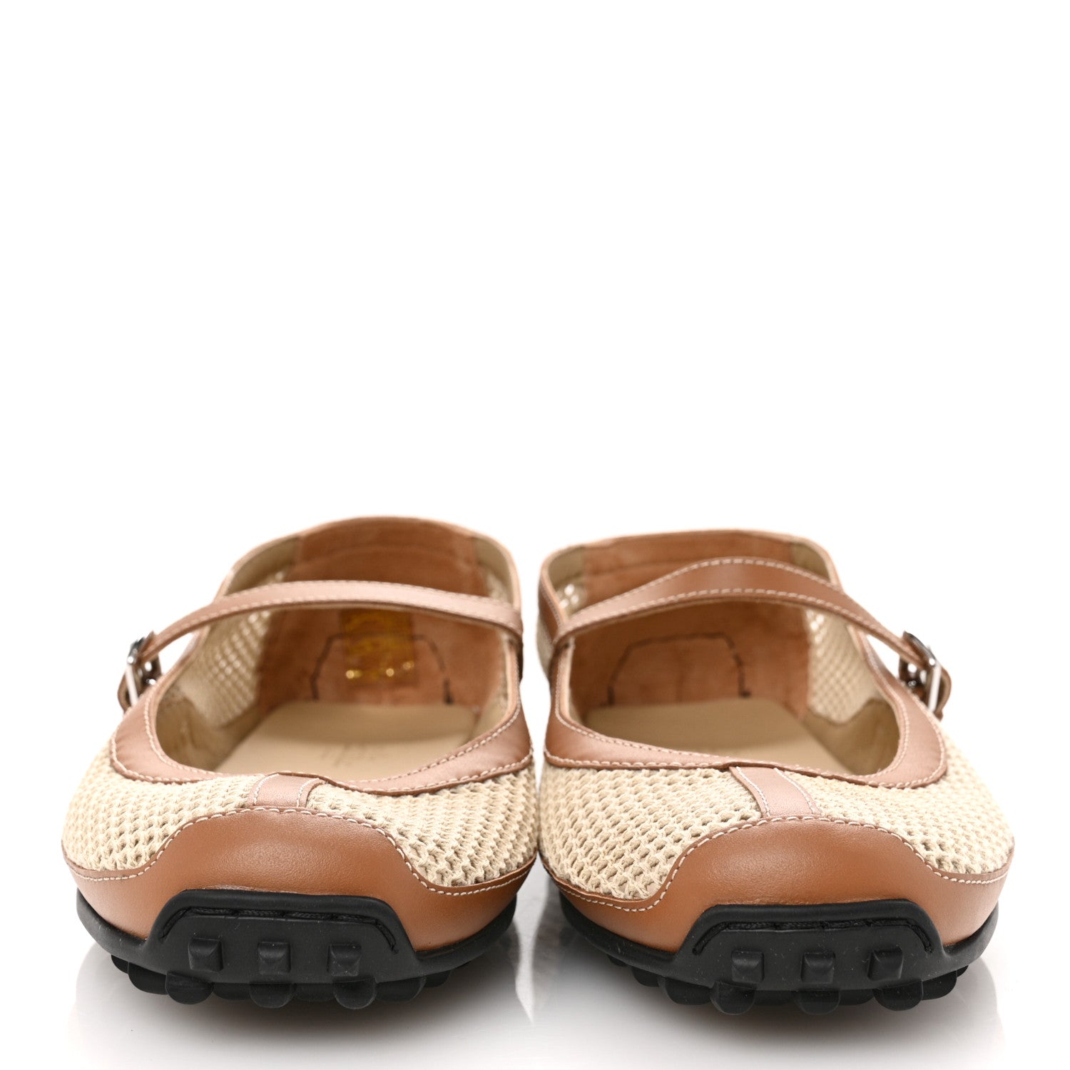 Hermes Crochet Knit Calfskin Kichu Ballet Flats 38 Beige Lin Naturel 3 of 10