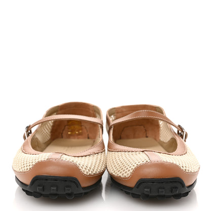 Hermes Crochet Knit Calfskin Kichu Ballet Flats 38 Beige Lin Naturel 3 of 10