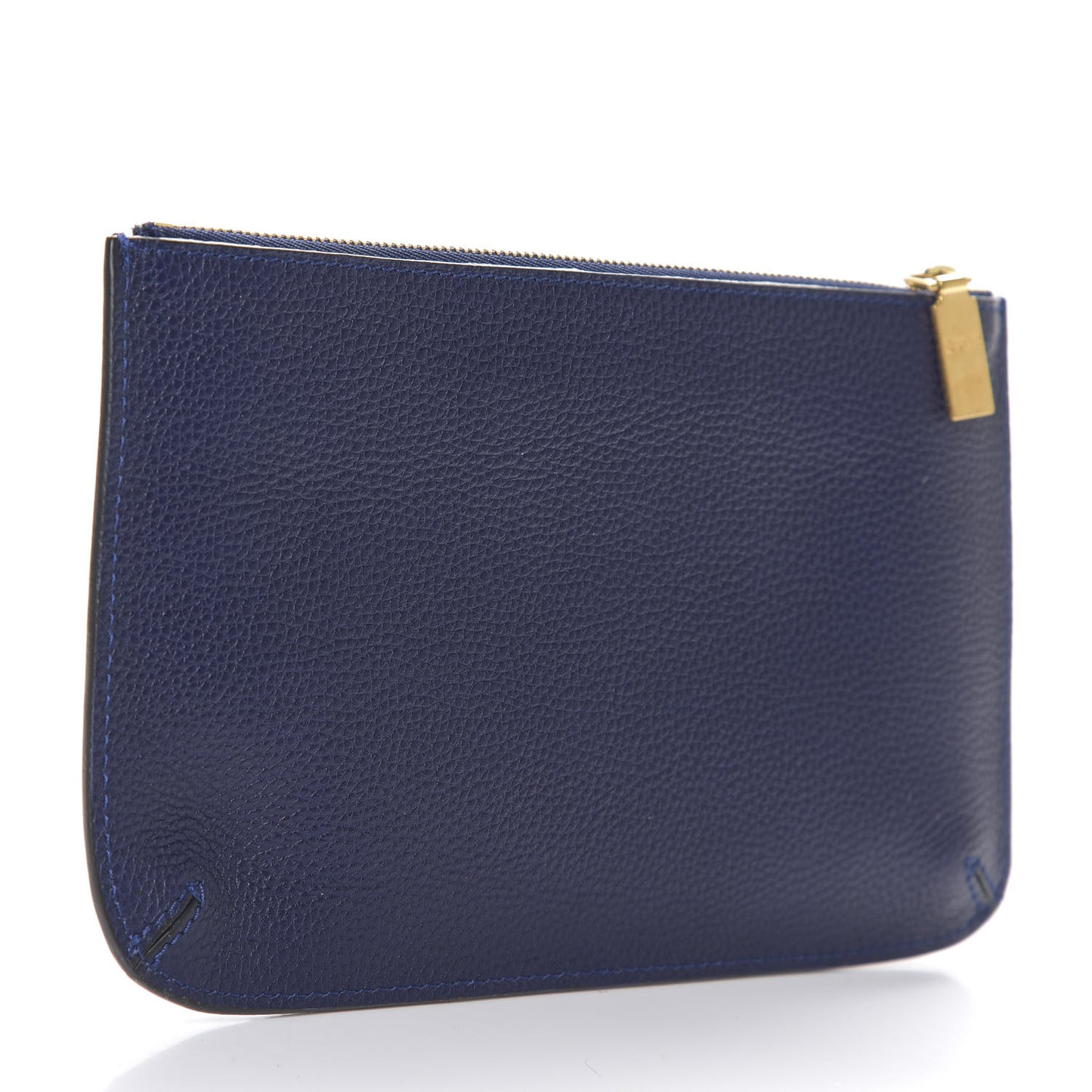 Calfskin Zipped Pouch Navy