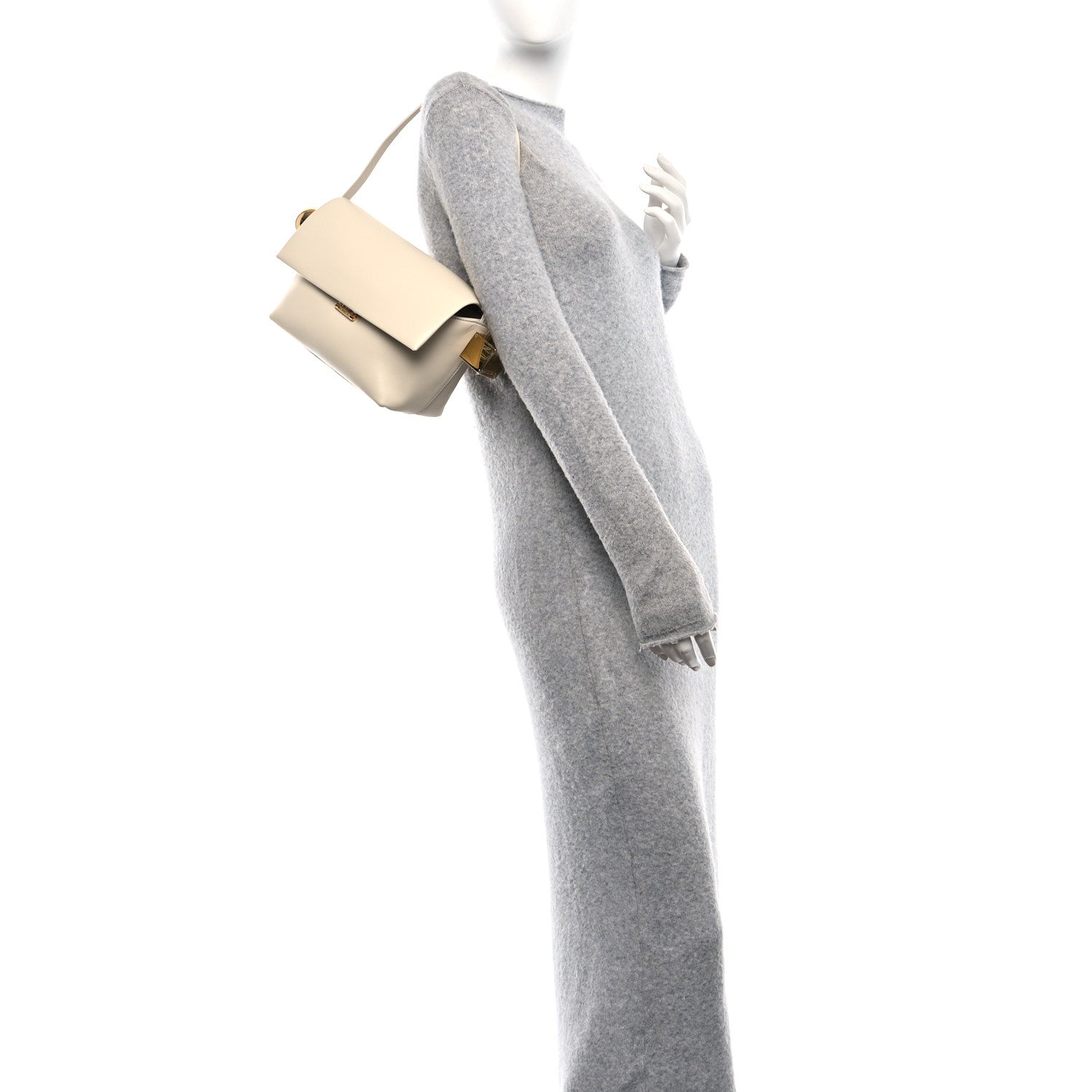 Jacquemus Smooth Calfskin Le Rond Carre Shoulder Bag Light Ivory 2 of 14