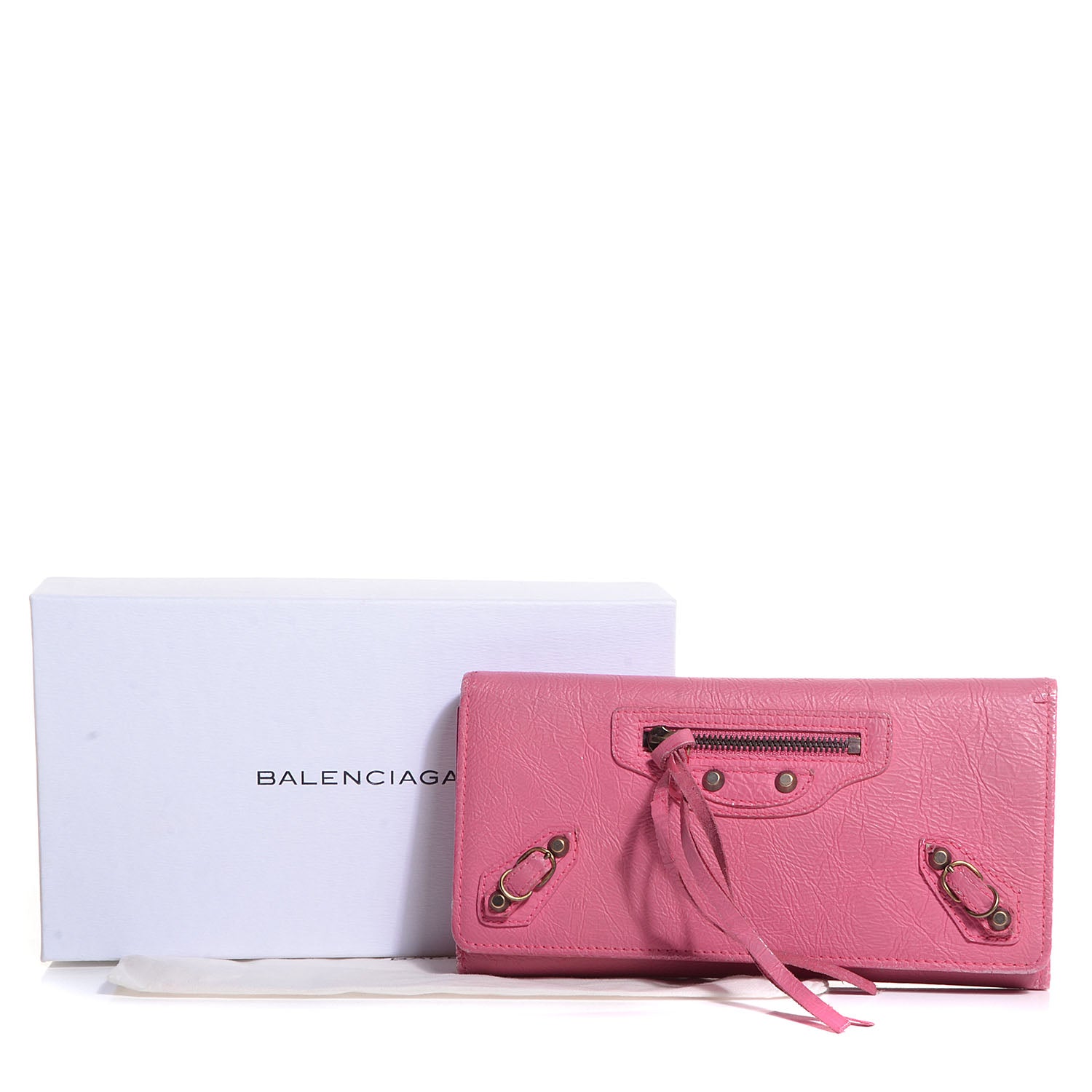 Balenciaga Calfskin Papier Platre Money Wallet Framboise 10 of 20