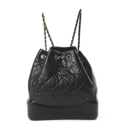 Chanel Aged Calfskin Quilted Small Gabrielle Backpack Black 1 of 9