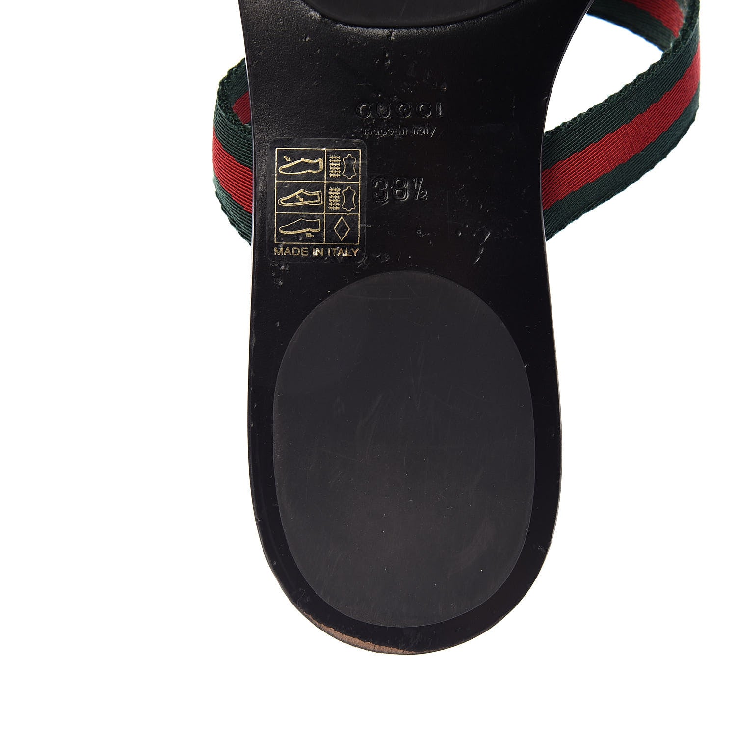 Gucci Nylon Guccissima Web Womens Thong Sandals 38.5 Green Red Black 12 of 13