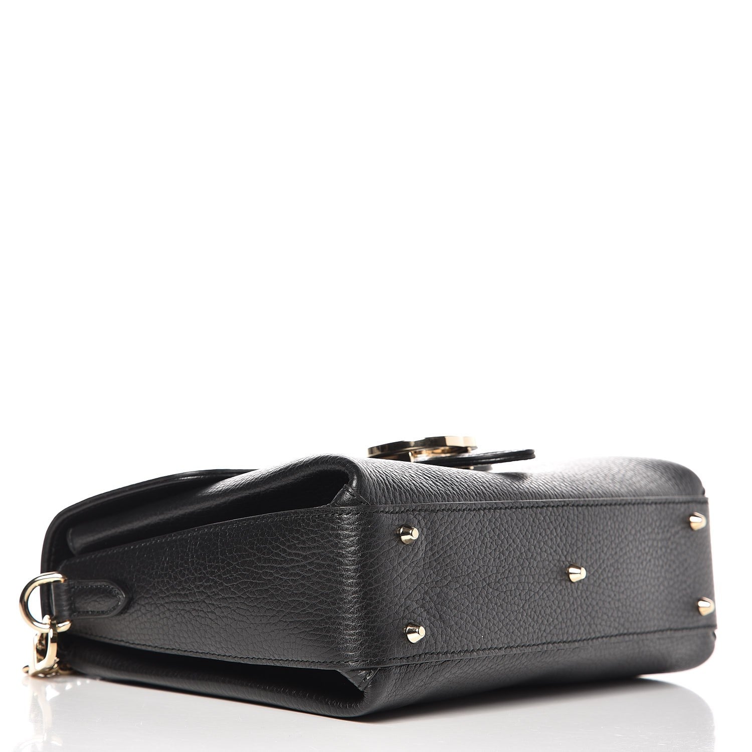 Gucci Dollar Calfskin Interlocking G Top Handle Shoulder Bag Black 4 of 7