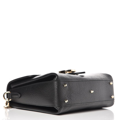 Gucci Dollar Calfskin Interlocking G Top Handle Shoulder Bag Black 4 of 7