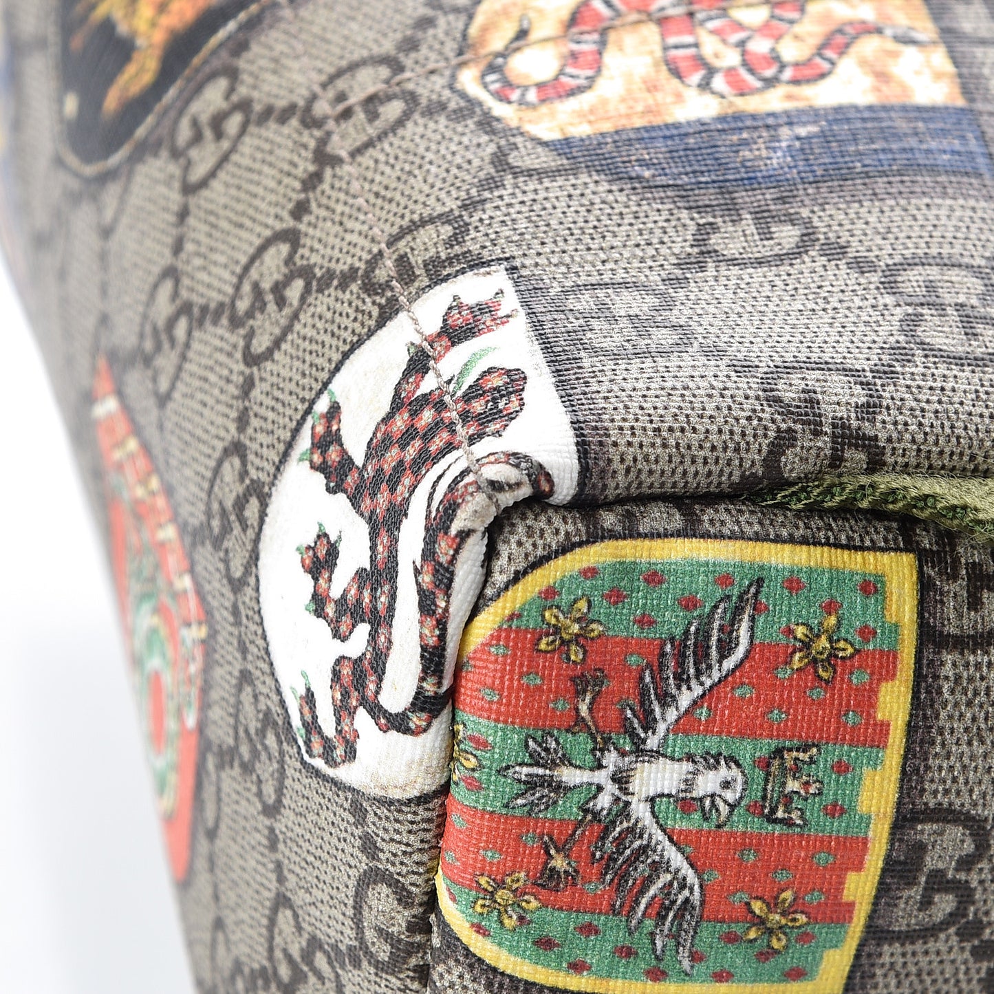GG Supreme Monogram Children's Crests Backpack Green