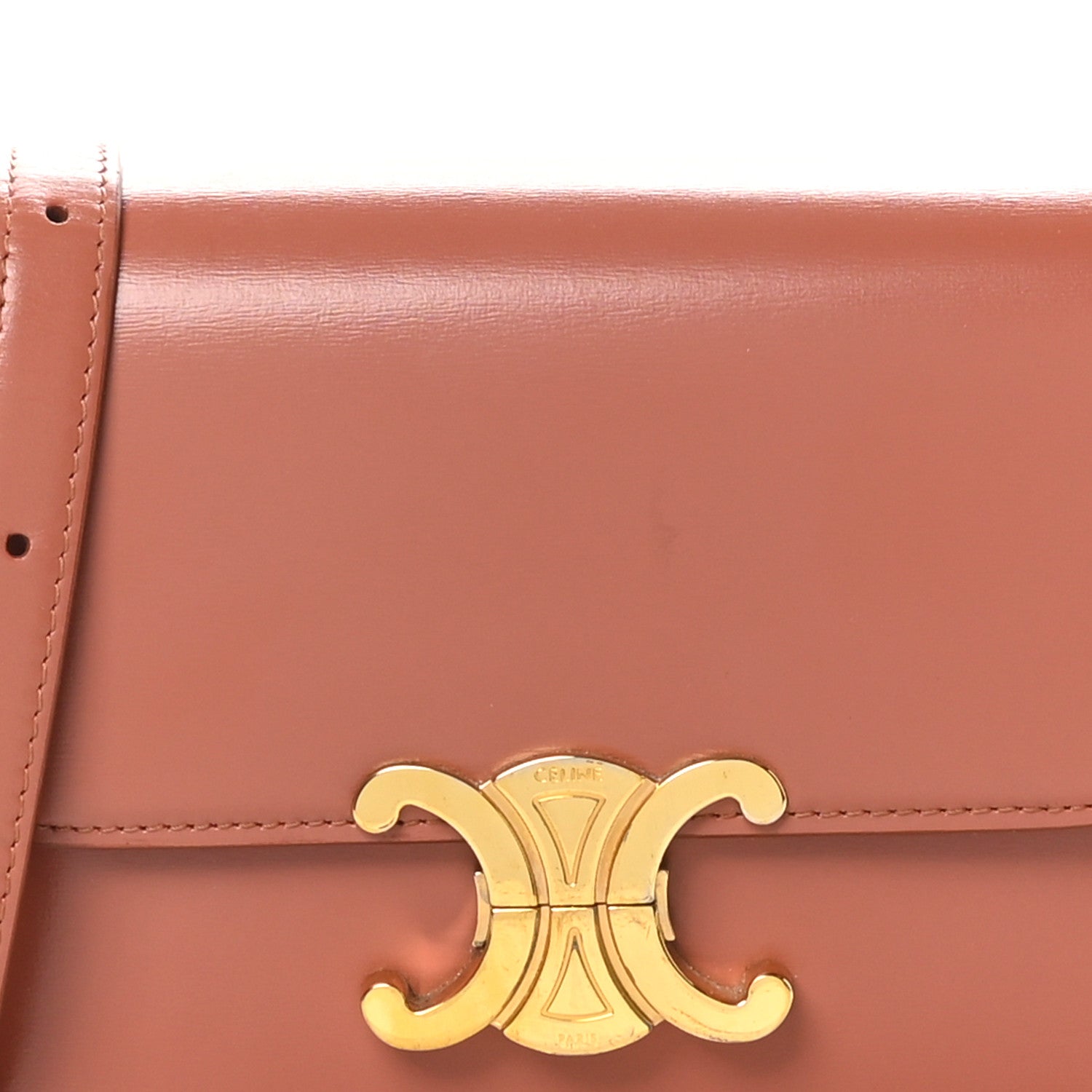Celine Shiny Calfskin Teen Triomphe Terracotta 7 of 9
