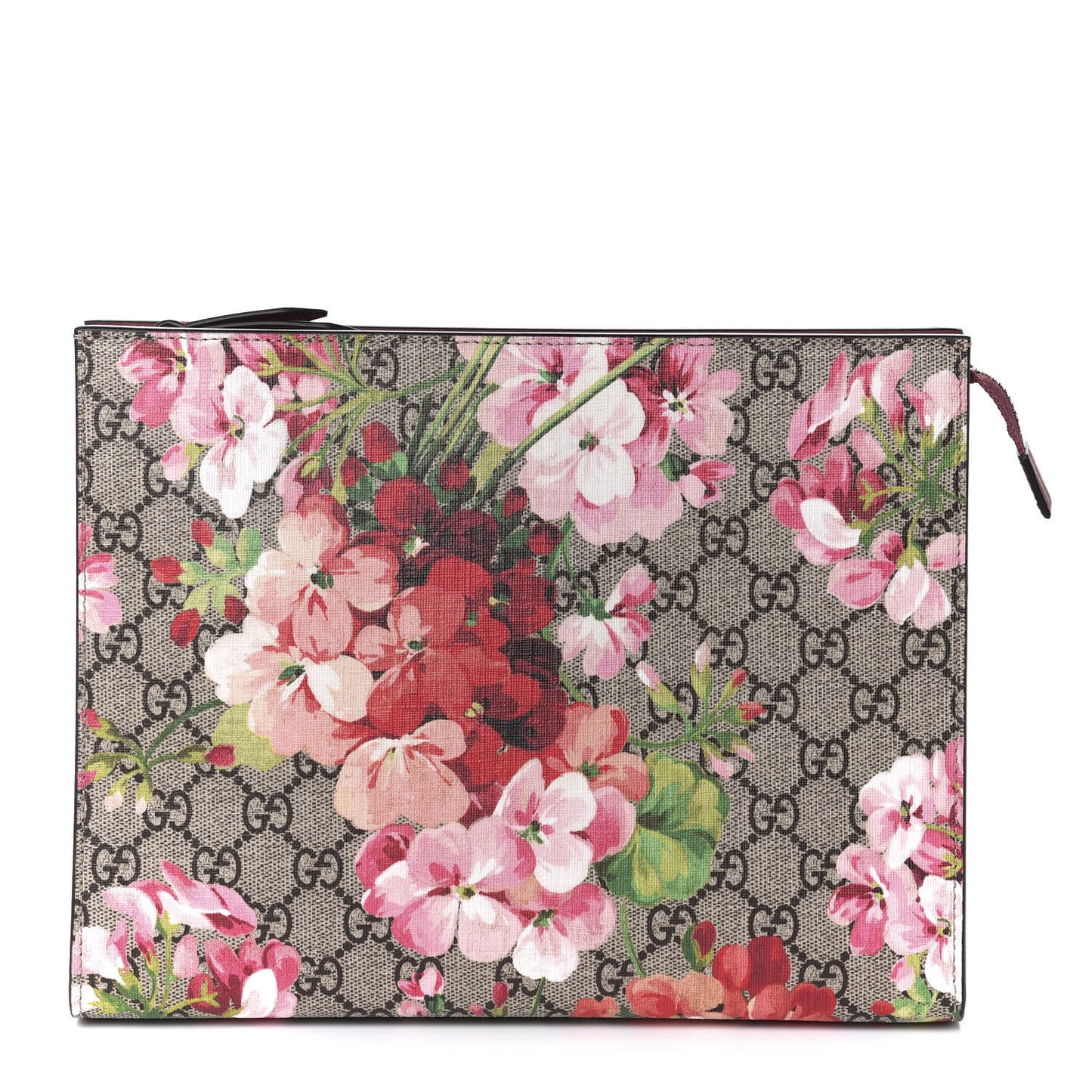 GG Supreme Monogram Blooms Large Cosmetic Case Beige Multicolor Dry Rose
