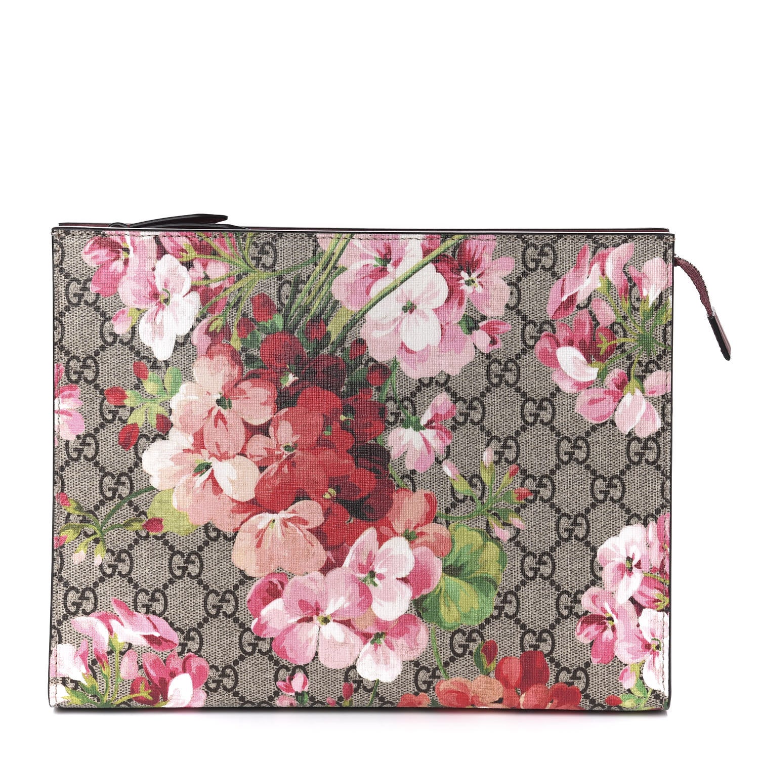 Gucci GG Supreme Monogram Blooms Large Cosmetic Case Beige Multicolor Dry Rose 1 of 7