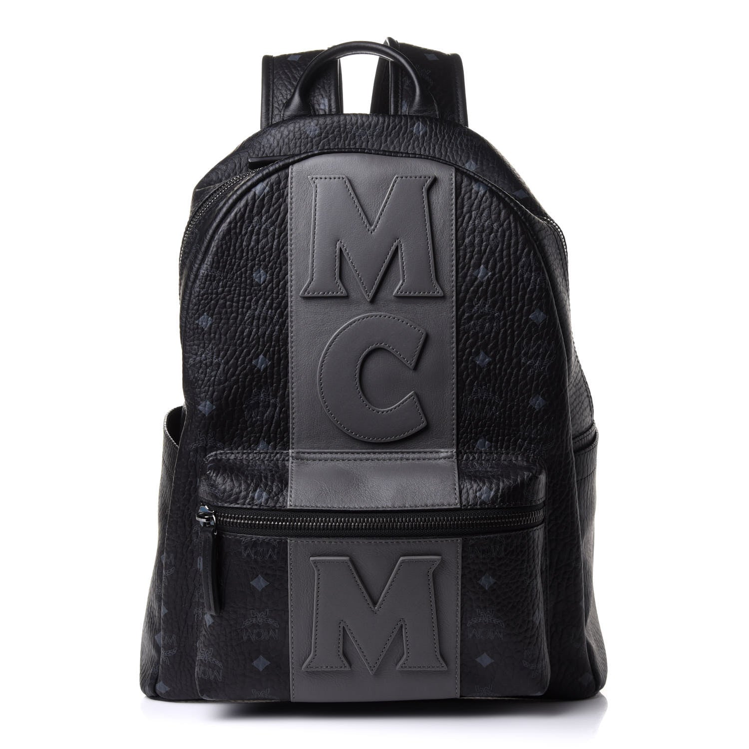 MCM Visetos Medium Stark Logo Stripe Backpack Black 2 of 21