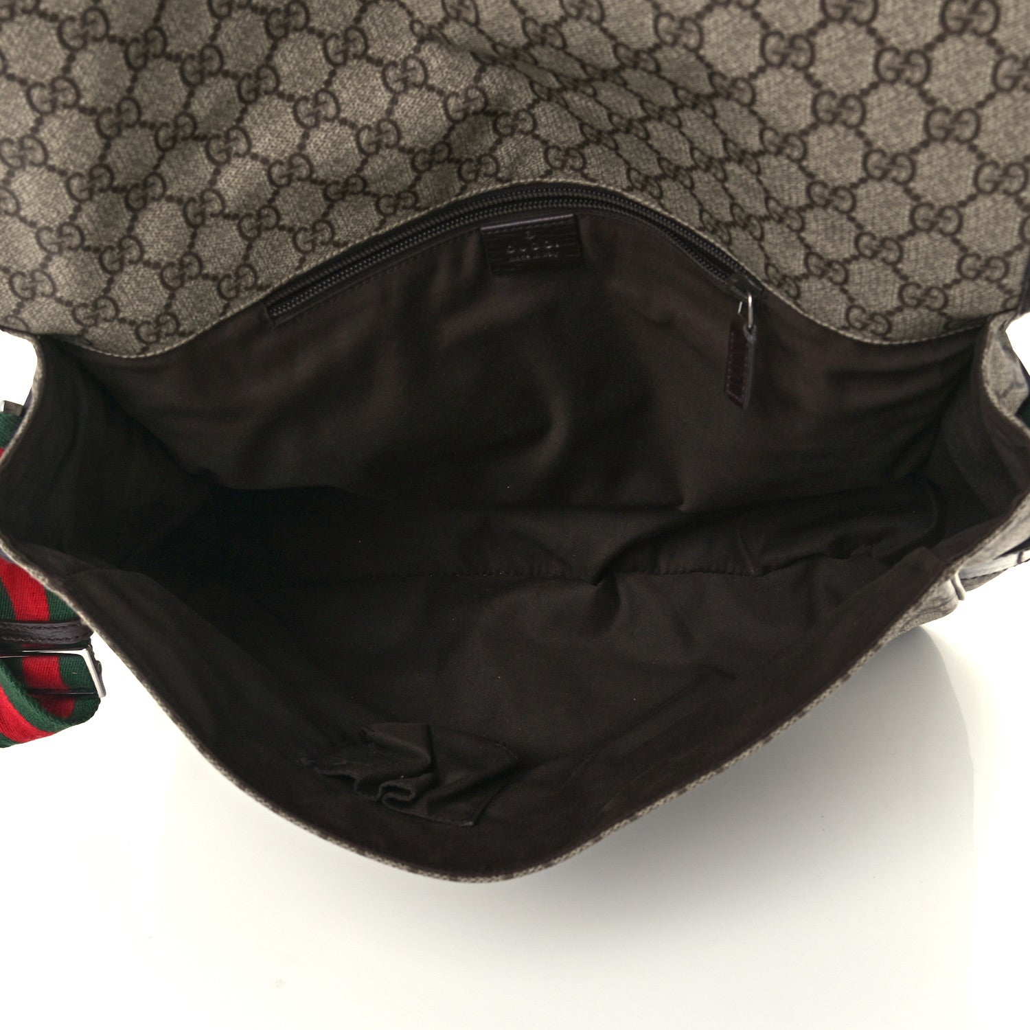 Gucci GG Plus Monogram Web Large Flap Messenger Bag Beige Dark Brown 5 of 11