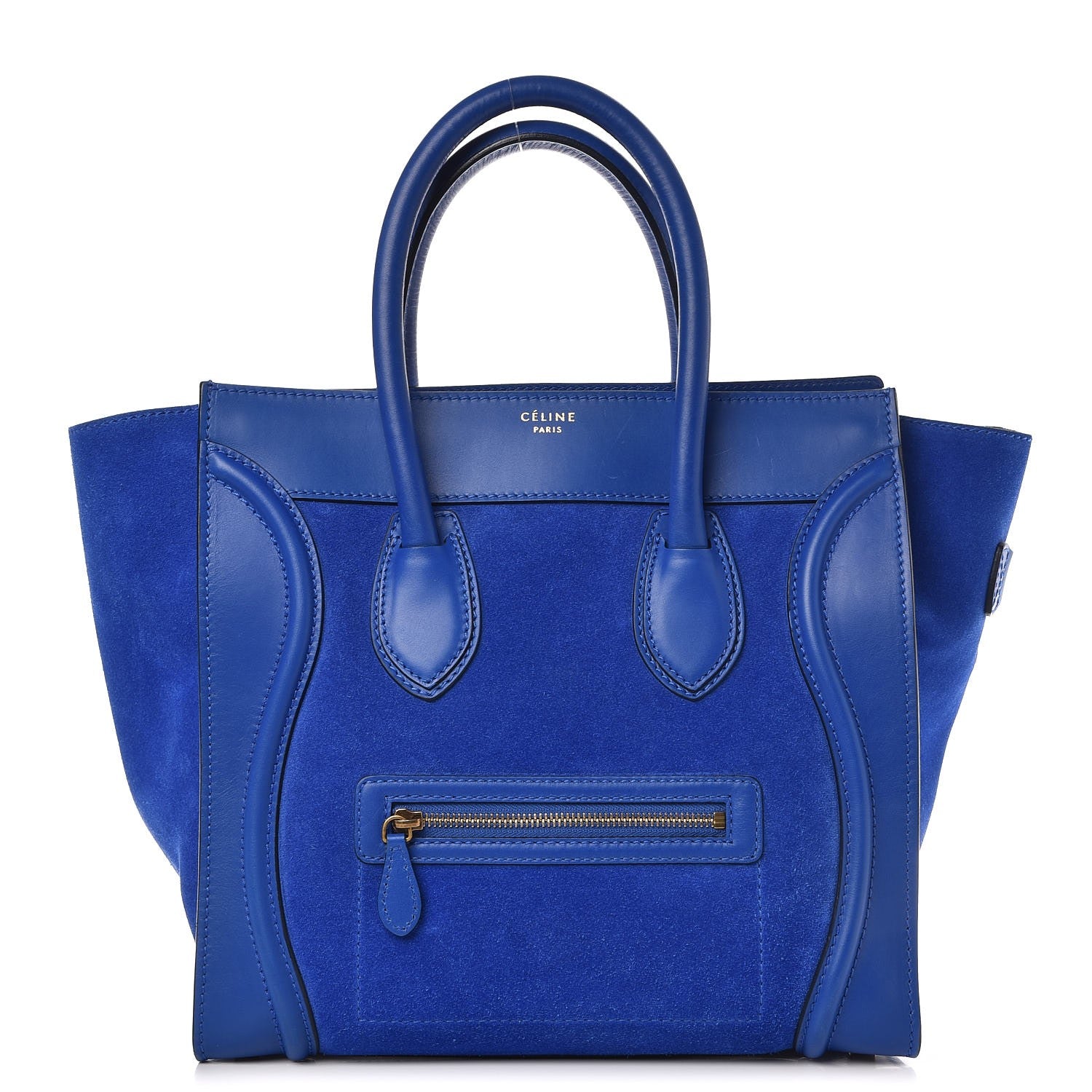 Celine Smooth Calfskin Suede Mini Luggage Royal Blue 1 of 15