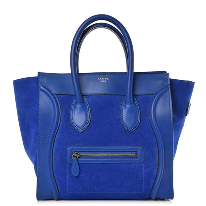 Celine Smooth Calfskin Suede Mini Luggage Royal Blue 1 of 15