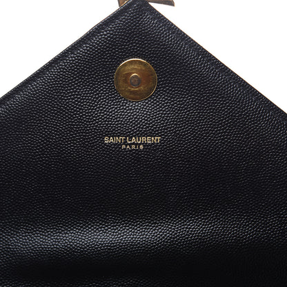 Saint Laurent Grain De Poudre Matelasse Chevron Large Monogram Satchel Black 7 of 11