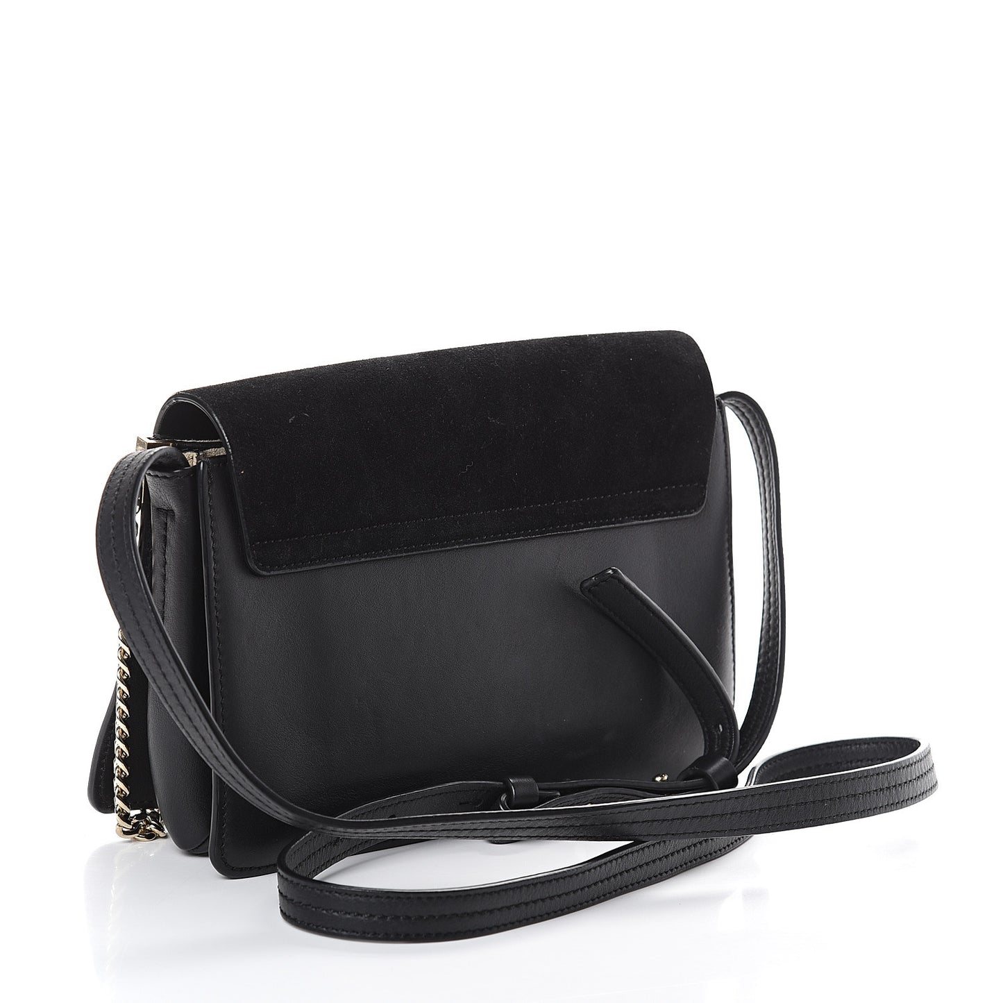 Suede Calfskin Small Faye Shoulder Bag Black