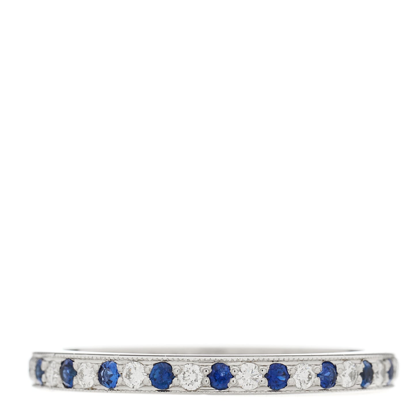 Platinum Diamond Blue Sapphire Legacy Eternity Band Ring 53 6.5
