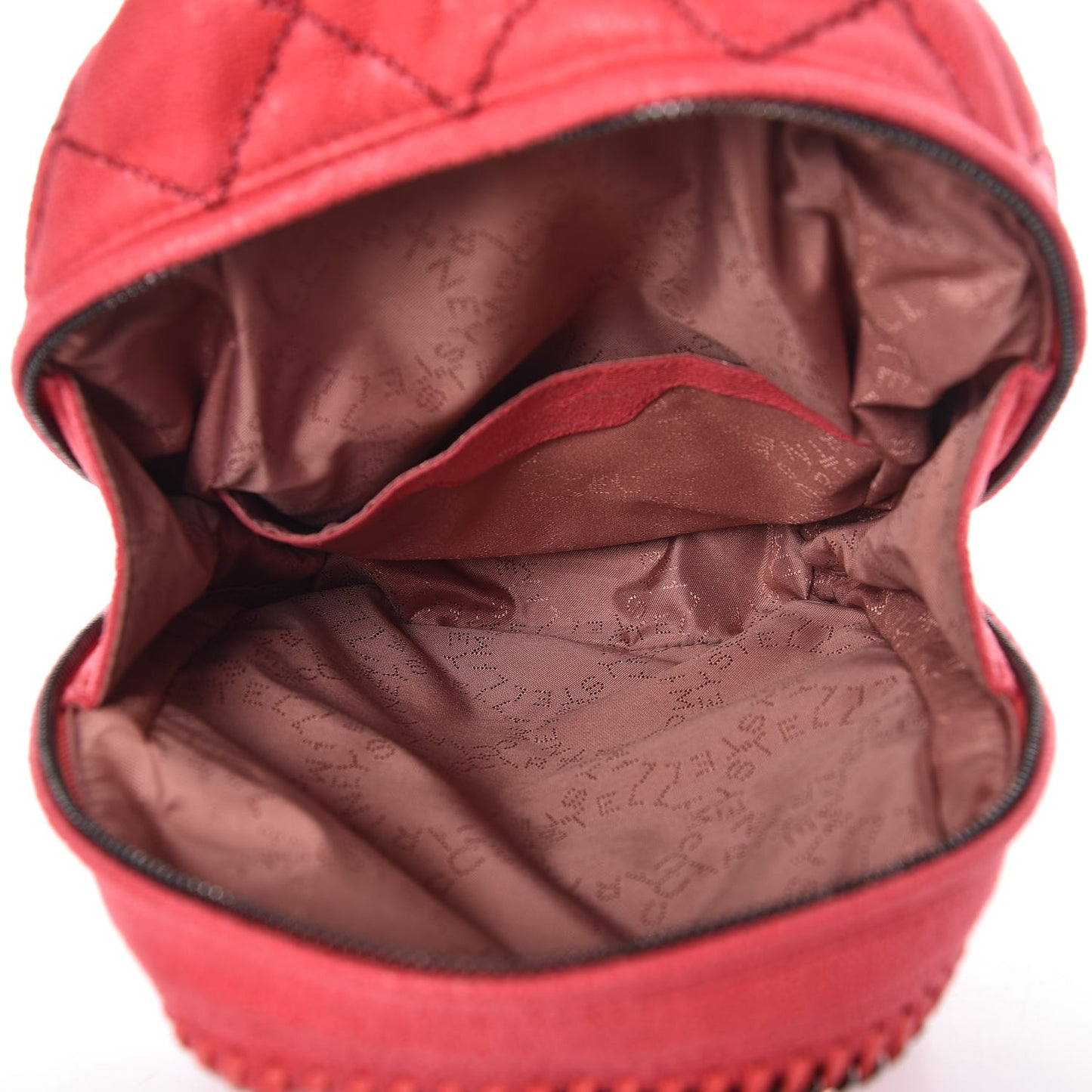 Shaggy Deer Quilted Mini Falabella Backpack Pink Fluo
