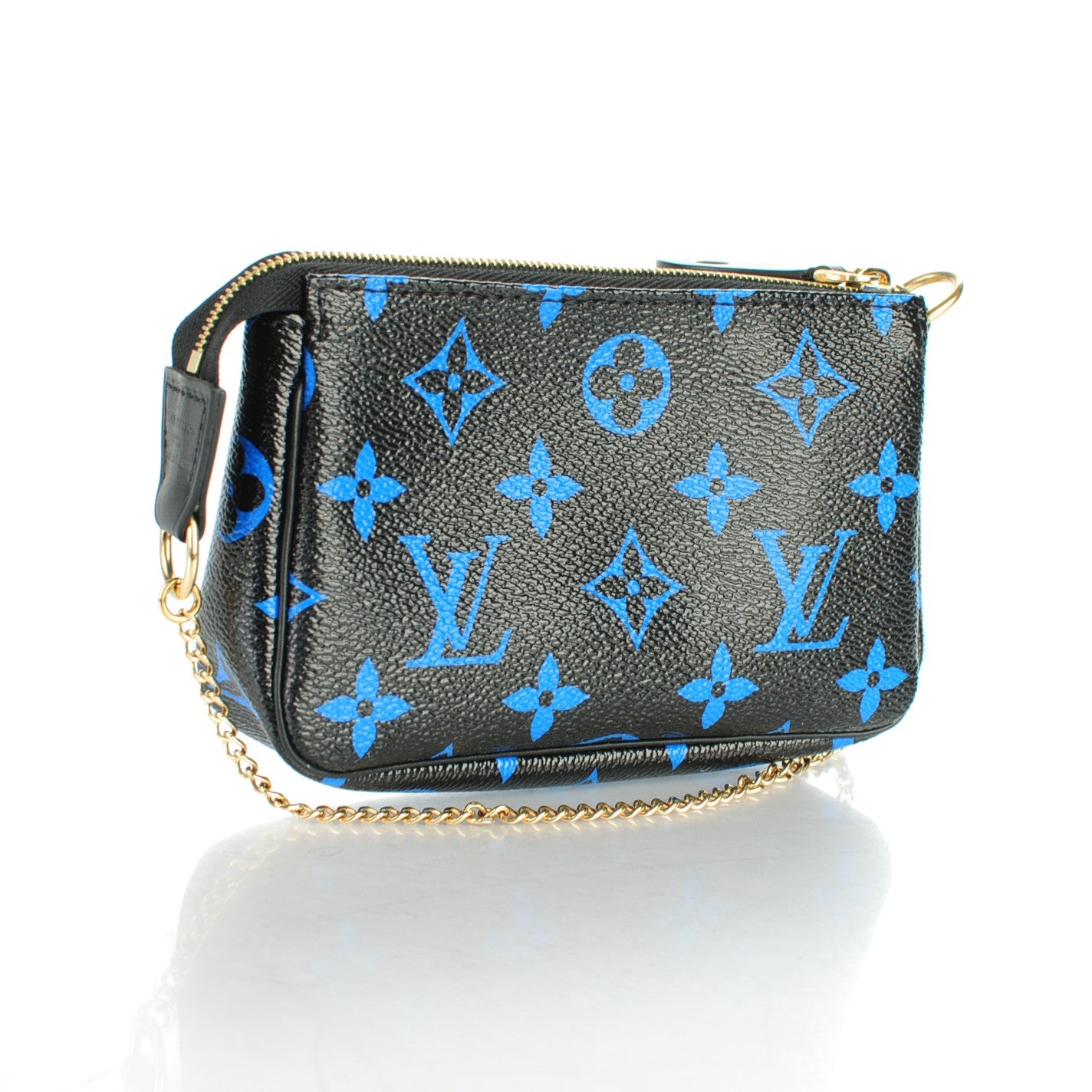 Colored Monogram Mini Pochette Accessories Blue Black