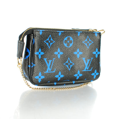 Louis Vuitton Colored Monogram Mini Pochette Accessories Blue Black 3 of 7