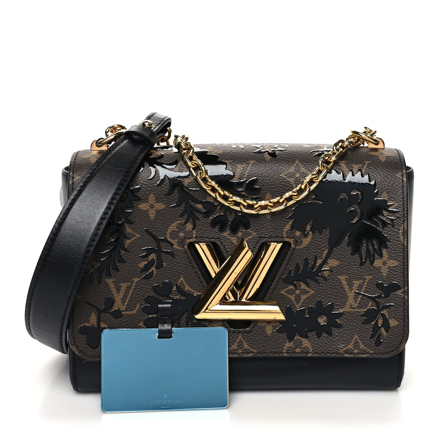 Calfskin Monogram Blossom Twist MM Black