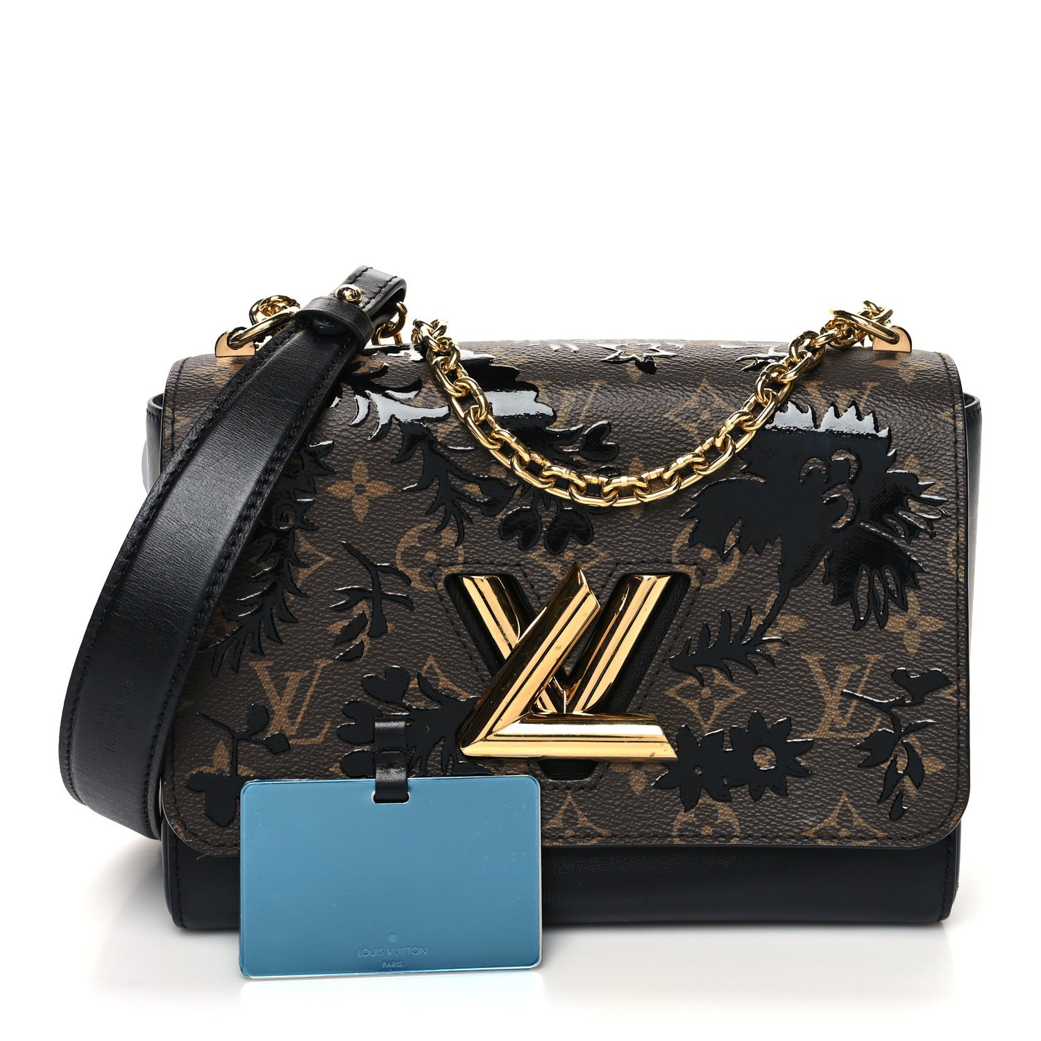 Louis Vuitton Calfskin Monogram Blossom Twist MM Black 1 of 11