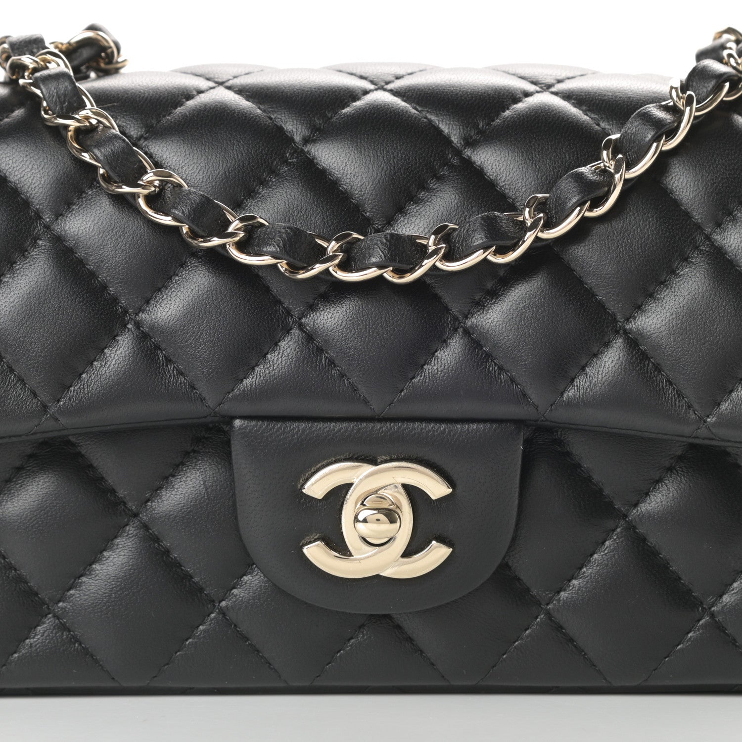 Chanel Lambskin Quilted Mini Rectangular Flap Black 9 of 12