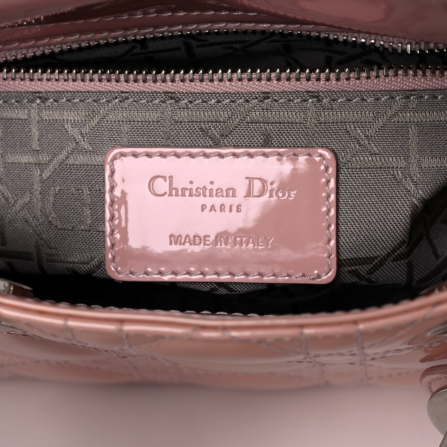 Patent Cannage Mini Lady Dior Pale Pink