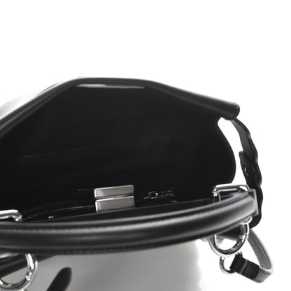 Fendi Vitello Seta Shiny Nappa Pearl Scallopped Studded Mini Peekaboo Iconic Satchel Black 6 of 9