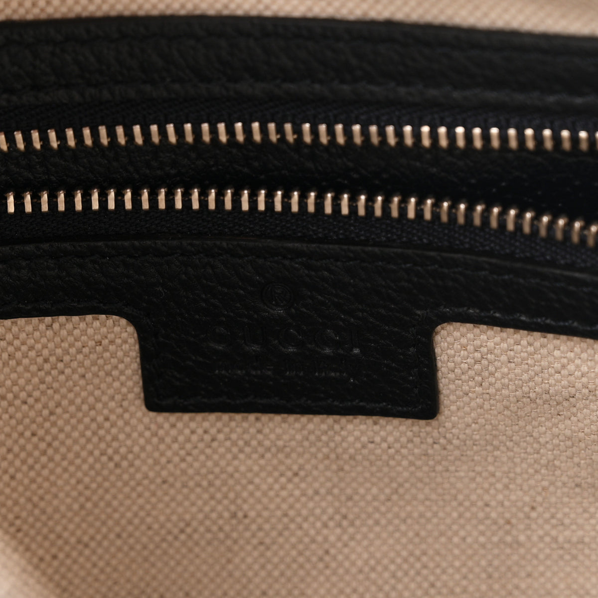 GG Supreme Monogram Textured Calfskin Web Large Attache Shoulder Bag Beige Blue