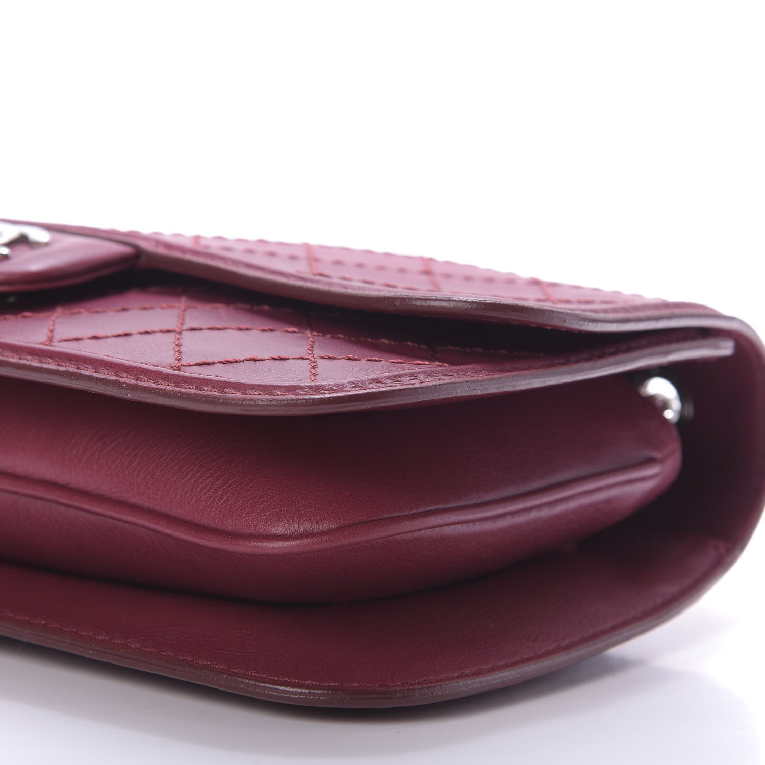 Chanel Calfskin Stitch Medium Flap Red 7 of 9