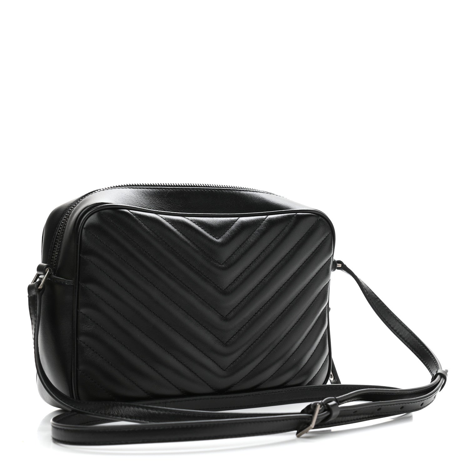 Saint Laurent Calfskin Matelasse Monogram Lou Camera Bag Black 3 of 10