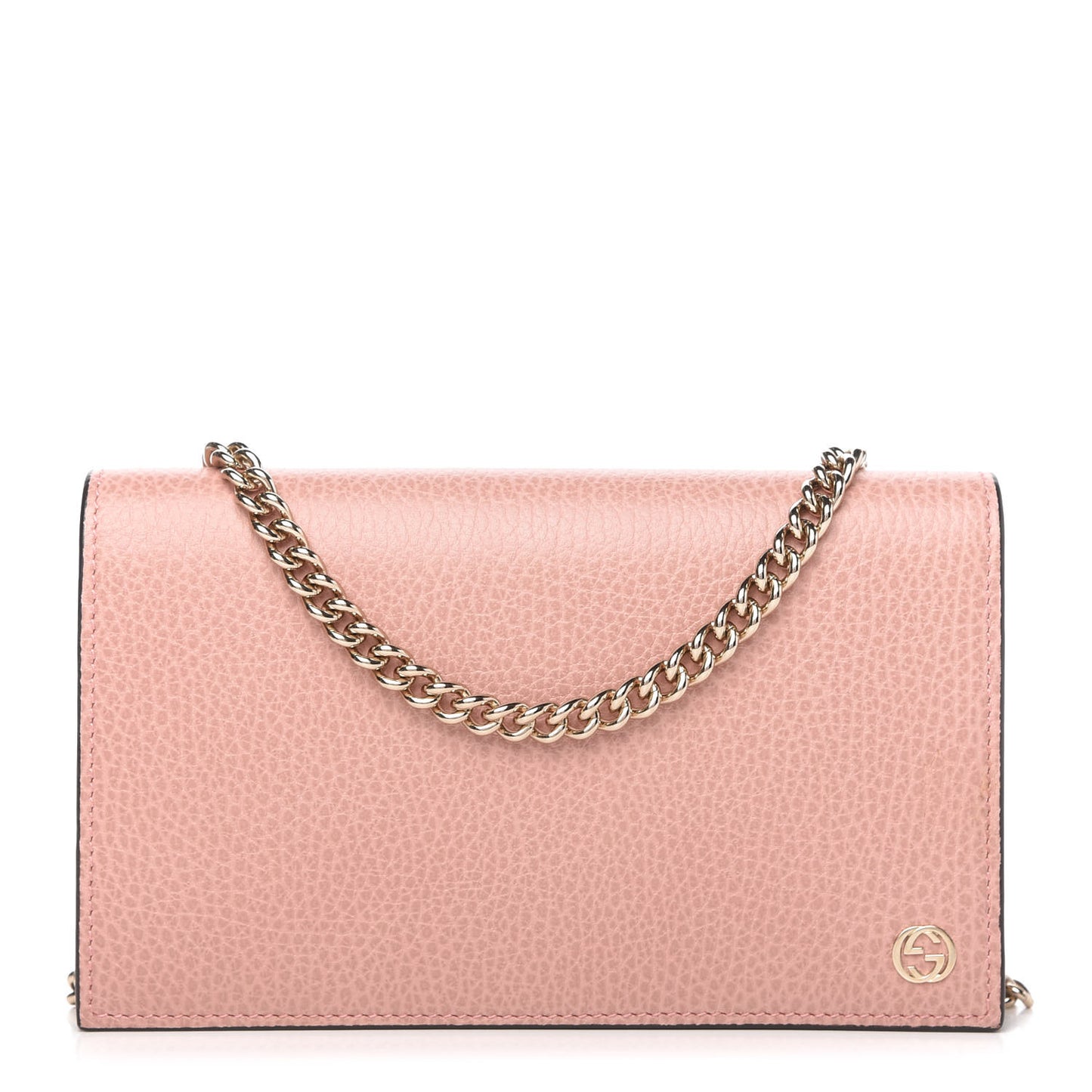 Dollar Calfskin Medium Betty Chain Wallet Soft Pink