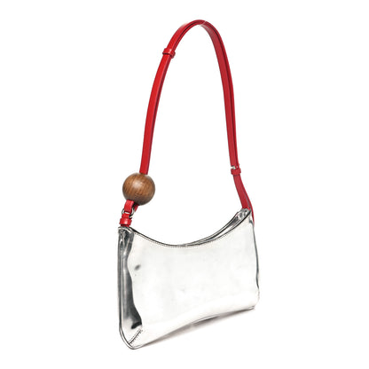 Jacquemus Metallic Calfskin Le Bisou Perle Silver 3 of 9